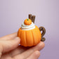 Pumpkin Latte Spooky Halloween Fidget Clicker with Wrist Strap or Keychain