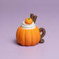 Pumpkin Latte Spooky Halloween Fidget Clicker with Wrist Strap or Keychain