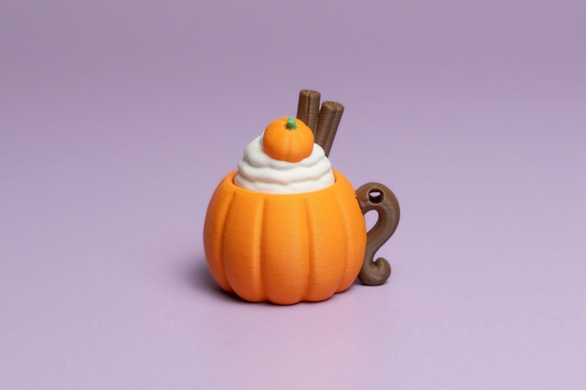 Pumpkin Latte Spooky Halloween Fidget Clicker with Wrist Strap or Keychain
