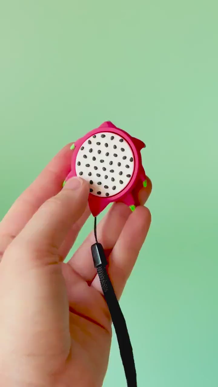 Dragon Fruit Fidget Clicker with Wrist Strap or Keychain