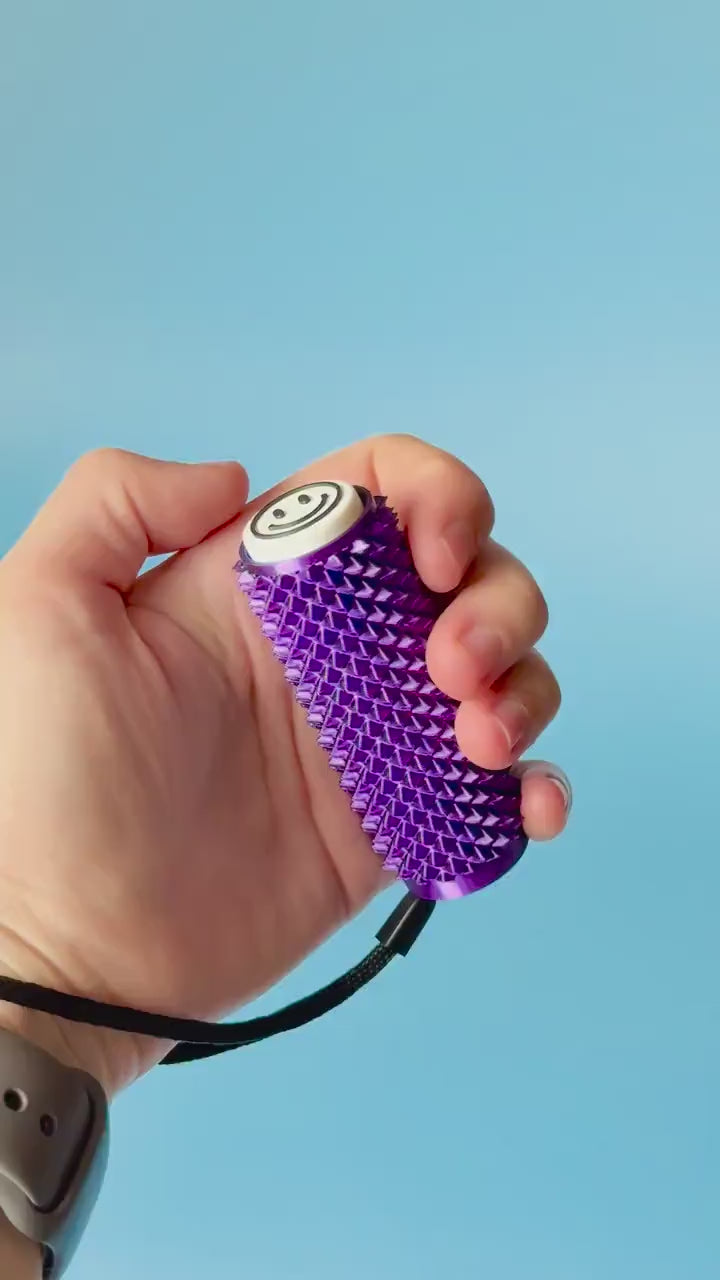 Spiked Sensory Roller with Textured Clicker Top & Wrist Strap - 4 Colours!