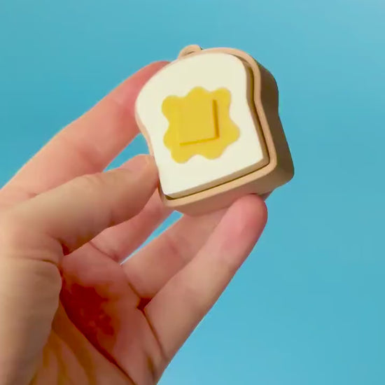 Butter on Toast Fidget Clicker with Wrist Strap or Keychain