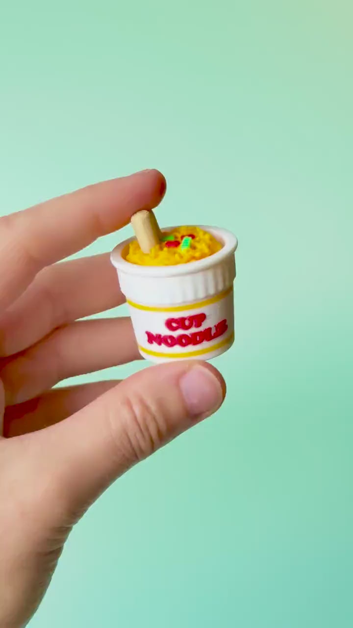 Instant Ramen Noodles Pot Fidget Clicker with Wrist Strap or Keychain
