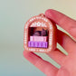 Mini Book Nook with Stack of Books & Cat Fidget Clicker with Wrist Strap or Keychain