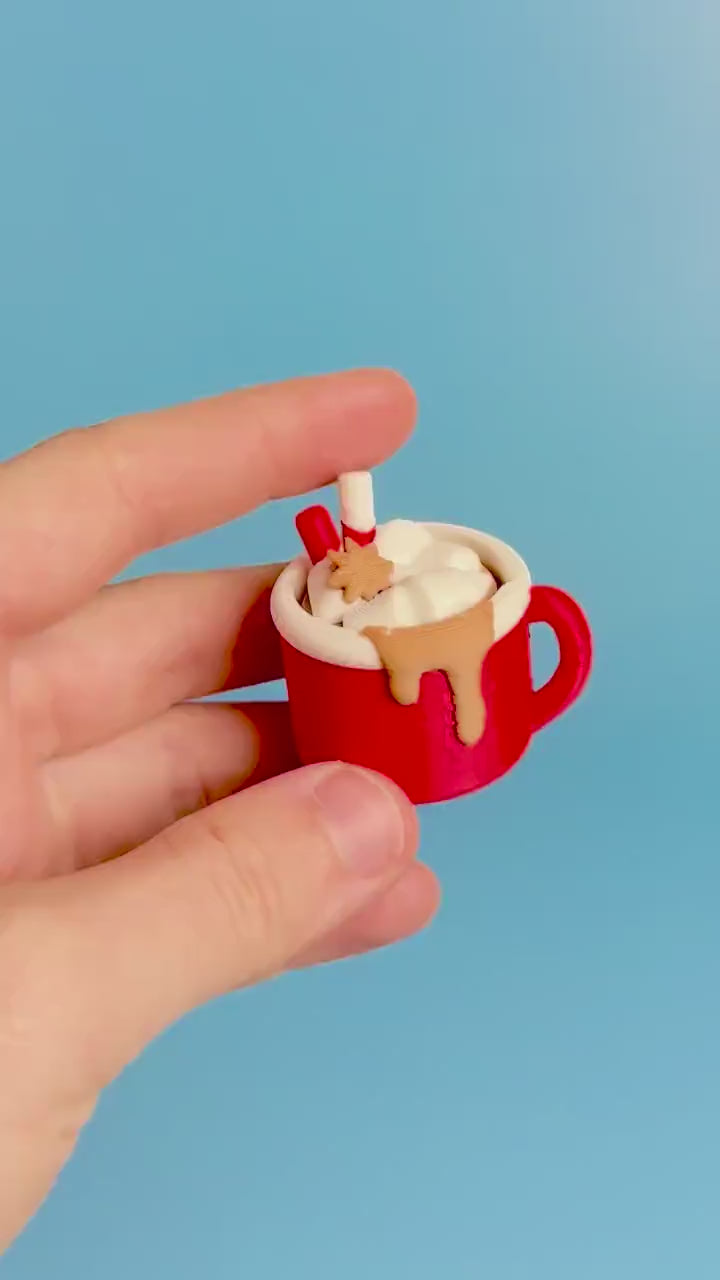 Hot Chocolate & Marshmallows Fidget Clicker with Wrist Strap or Keychain