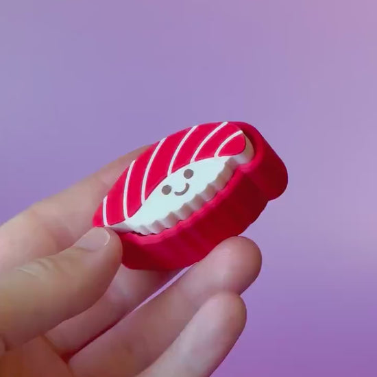 Happy Sushi Fidget Clickers with Wrist Strap or Keychain