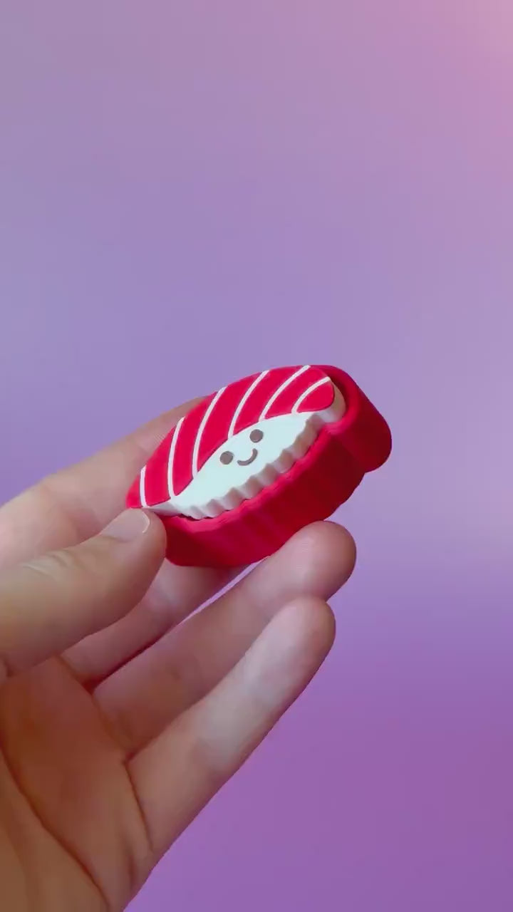 Happy Sushi Fidget Clickers with Wrist Strap or Keychain