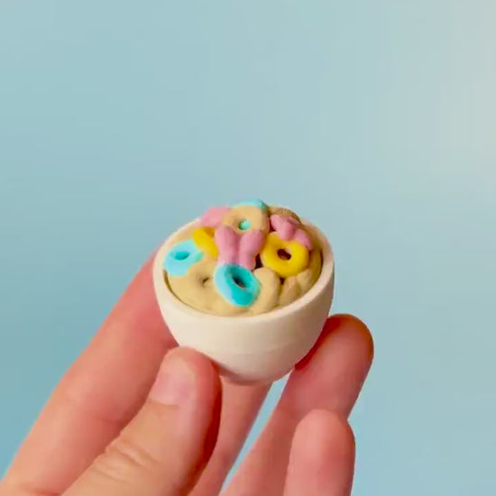 Cereal Bowl Fidget Clicker with Wrist Strap or Keychain