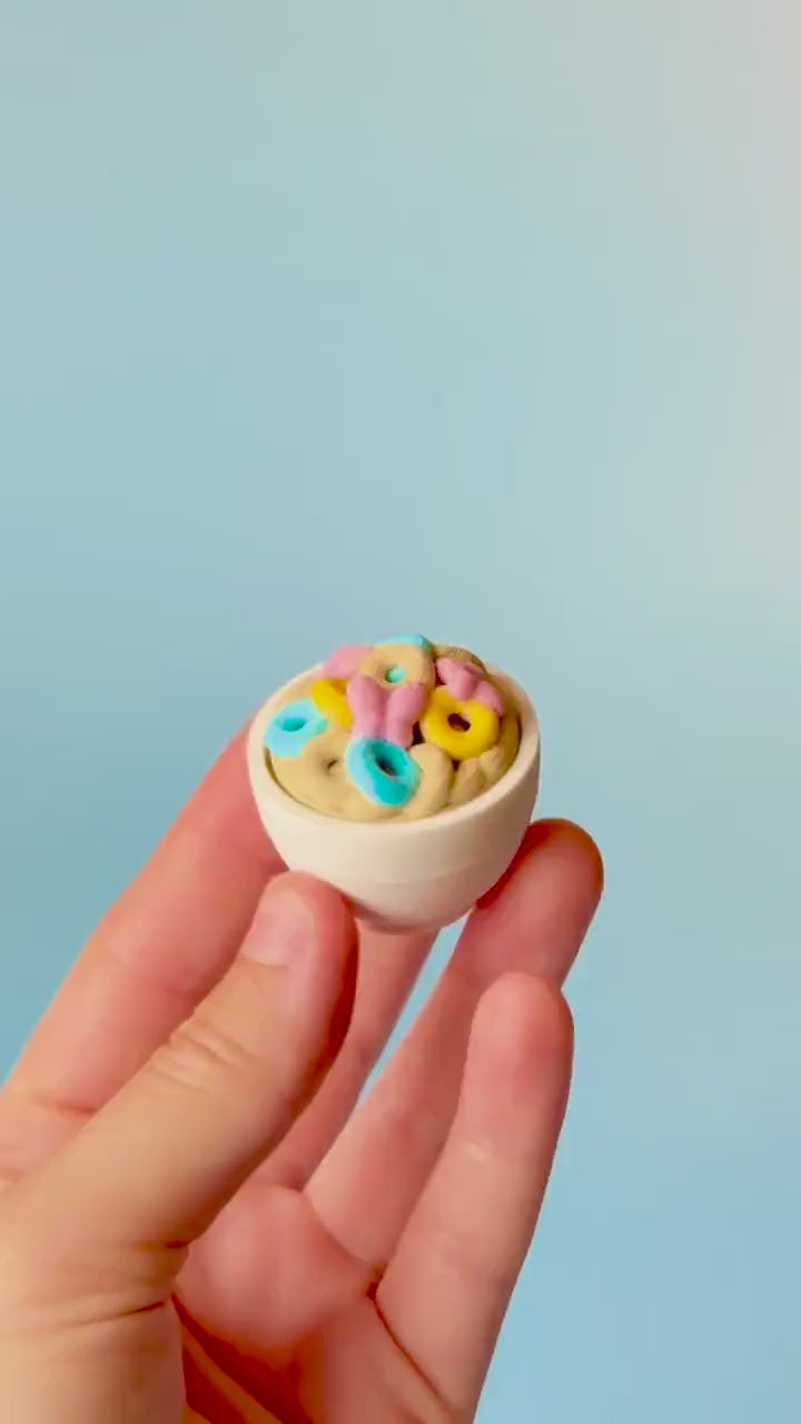 Cereal Bowl Fidget Clicker with Wrist Strap or Keychain