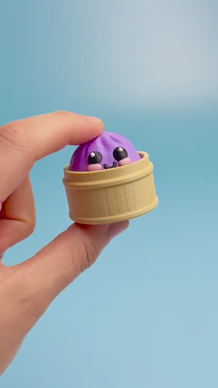 Steamed Bun Fidget Clicker with Wrist Strap or Keychain
