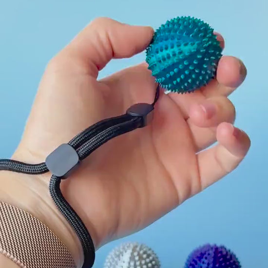 Spiked Sphere Sensory Tool with Wrist Strap or Keychain