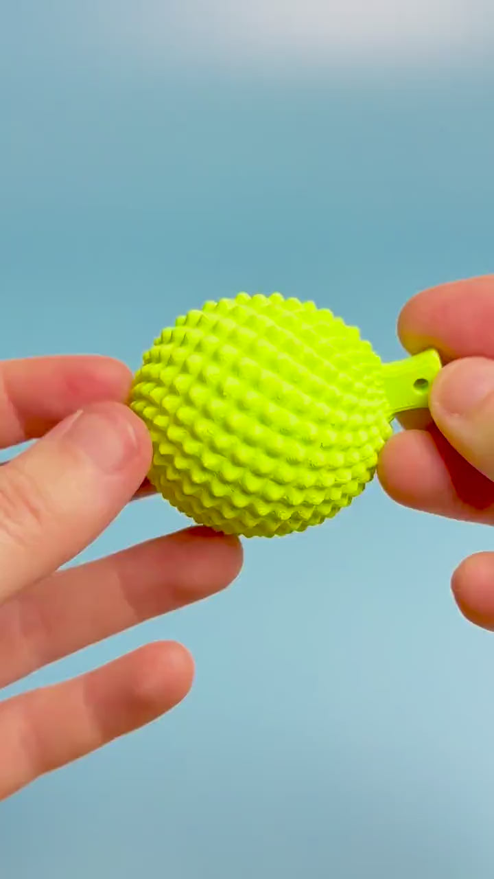 Durian Fruit Fidget Clicker with Wrist Strap or Keychain