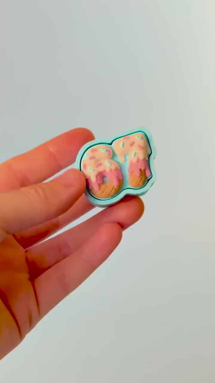 67 Meme Ice Cream & Sprinkles Design Novelty Fidget Clicker with Wrist Strap or Keychain