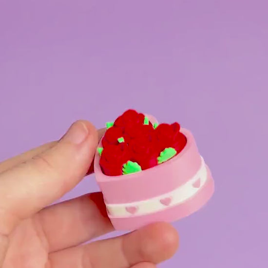Box of Rose's Valentines Fidget Clicker with Wrist Strap or Keychain
