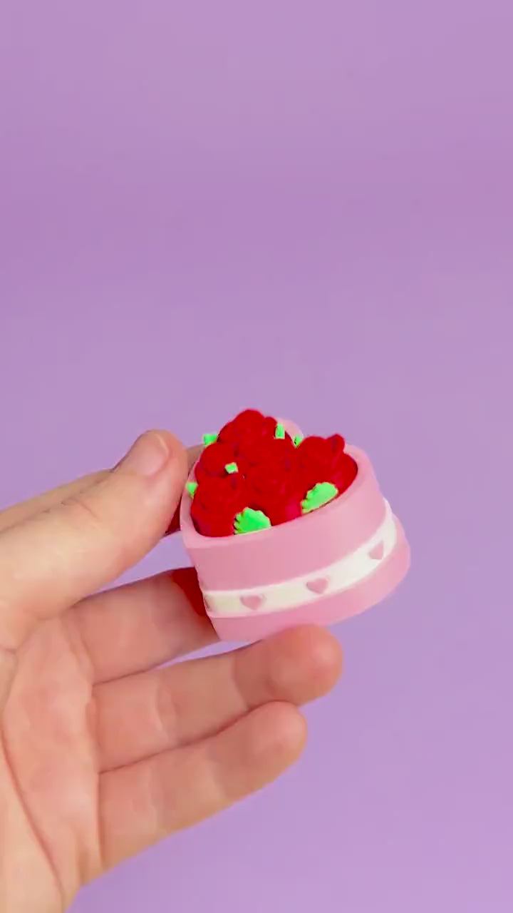 Box of Rose's Valentines Fidget Clicker with Wrist Strap or Keychain