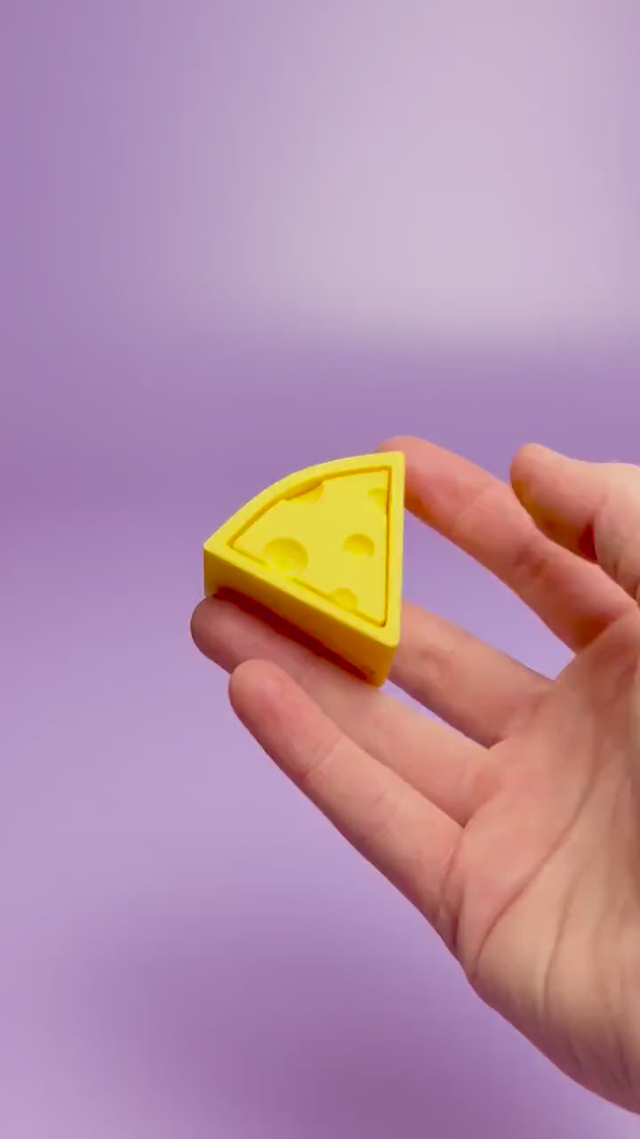 Block of Cheese Fidget Clicker with Wrist Strap or Keychain