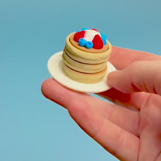 Soufflé Pancake Stack with Fruit & Cream Fidget Clicker with Wrist Strap or Keychain