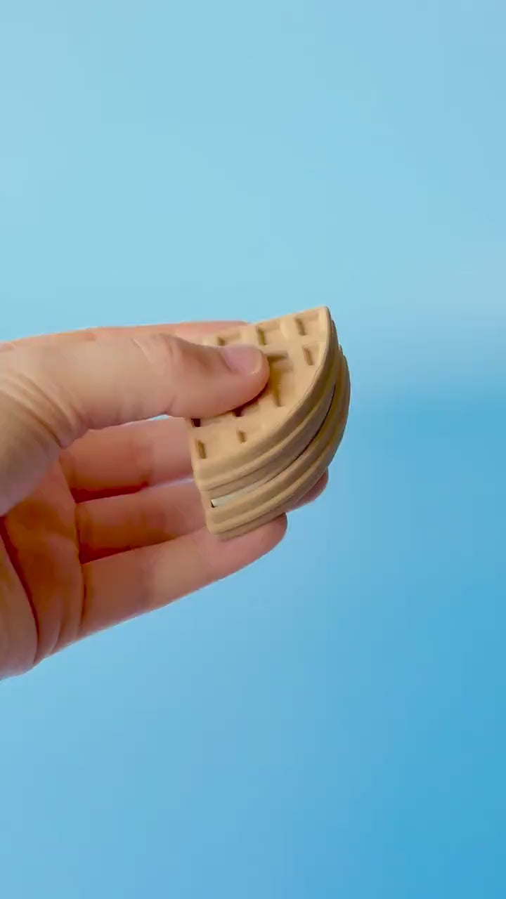 Waffle Ice Cream Sandwich Clicker with Wrist Strap or Keychain