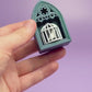 Gothic Style Mini Book Nook with Ribcage Photo Fidget Clicker with Wrist Strap or Keychain
