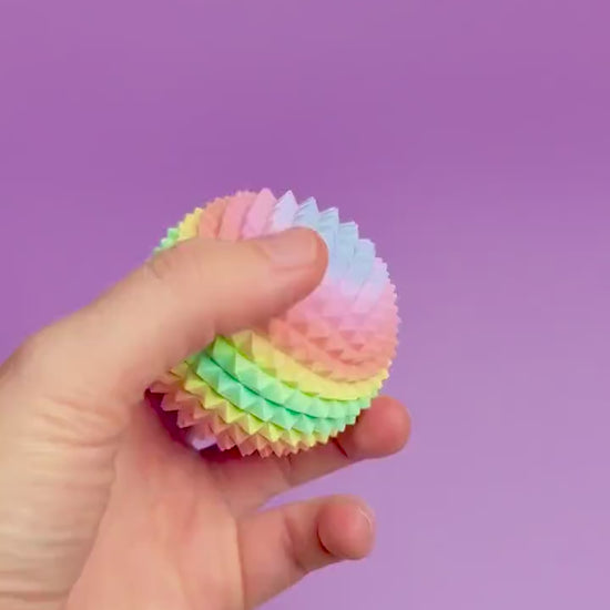 Spiked Sensory Rainbow Fidget Sphere - Palm Sized Sensory Stim Tool