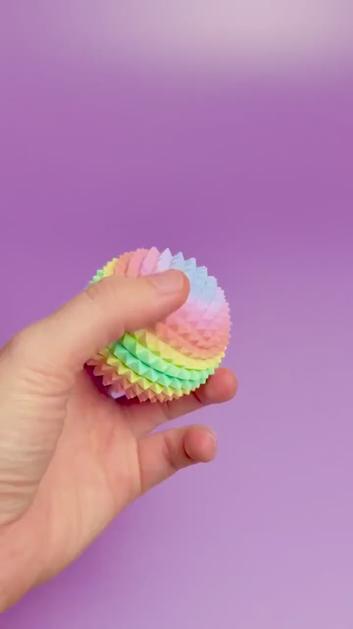 Spiked Sensory Rainbow Fidget Sphere - Palm Sized Sensory Stim Tool
