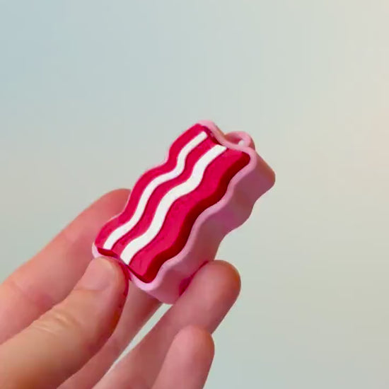 Streaky Bacon Fidget Clicker with Wrist Strap or Keychain