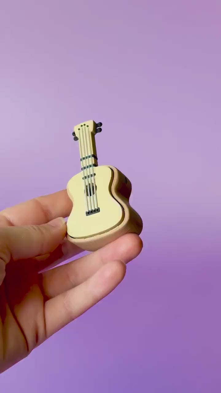 Acoustic Guitar Fidget Clicker with Wrist Strap or Keychain