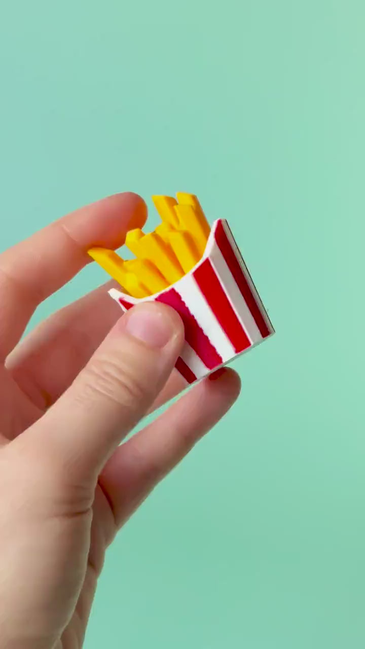French Fries Fidget Clicker with Wrist Strap or Keychain