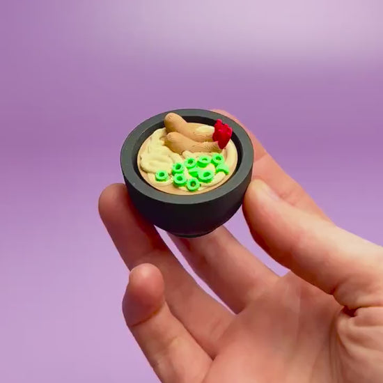 Tempura Ramen Bowl Fidget Clicker with Wrist Strap or Keychain