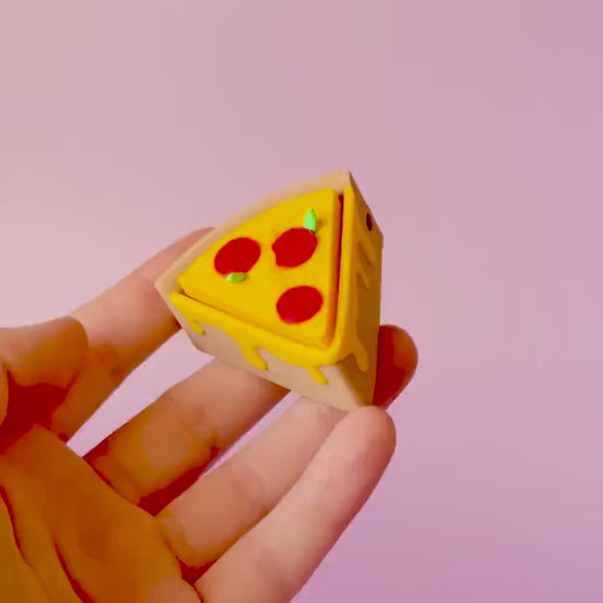 Pizza Slice Fidget Clicker with Wrist Strap or Keychain