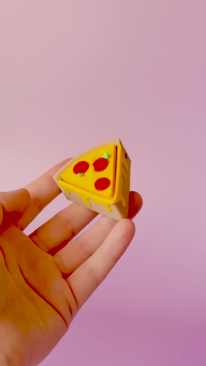 Pizza Slice Fidget Clicker with Wrist Strap or Keychain
