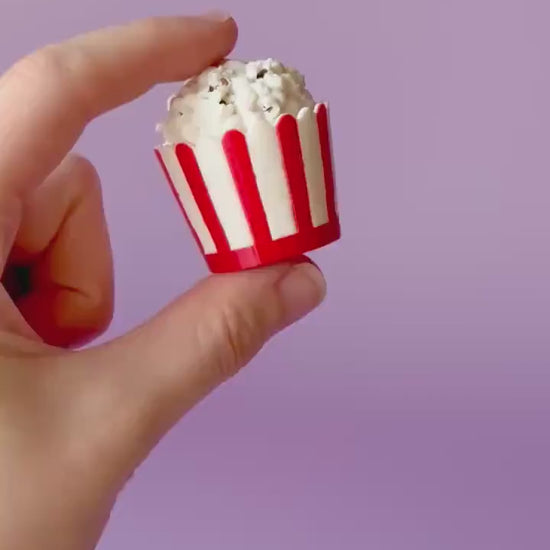 Popcorn Bucket Spinning Top Fidget Clicker with Wrist Strap or Keychain