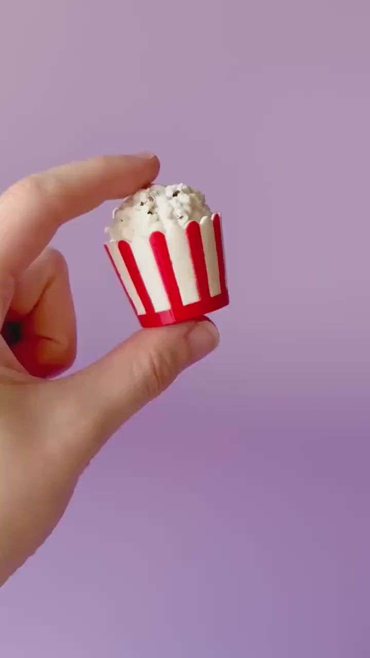 Popcorn Bucket Spinning Top Fidget Clicker with Wrist Strap or Keychain