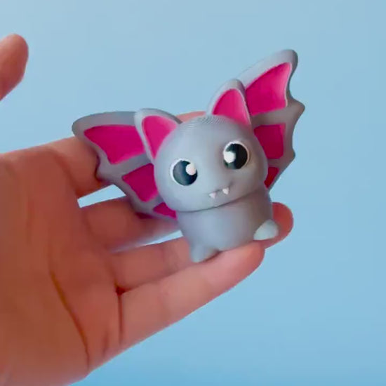 Chibi Bat Fidget Clicker with Wrist Strap or Keychain