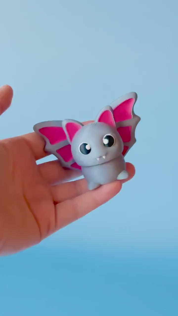 Chibi Bat Fidget Clicker with Wrist Strap or Keychain