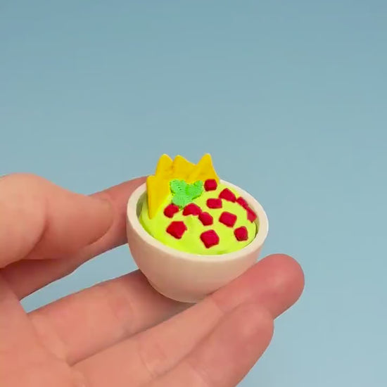 Bowl of Guacamole & Chips Fidget Clicker with Wrist Strap or Keychain