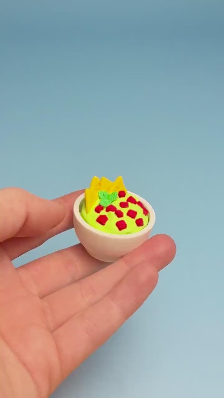 Bowl of Guacamole & Chips Fidget Clicker with Wrist Strap or Keychain