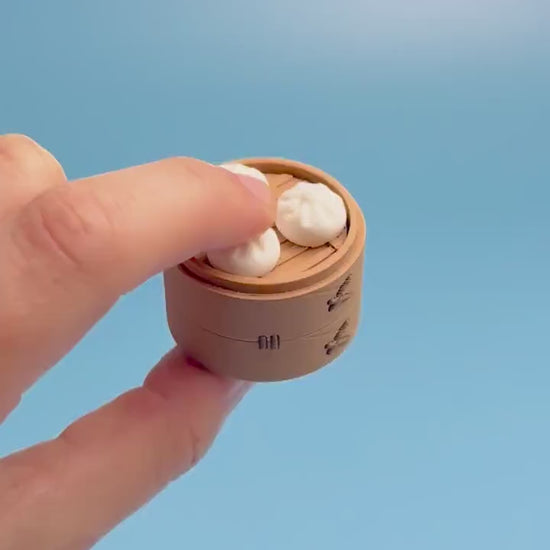 Steamed Buns in Basket Fidget Clicker with Wrist Strap or Keychain
