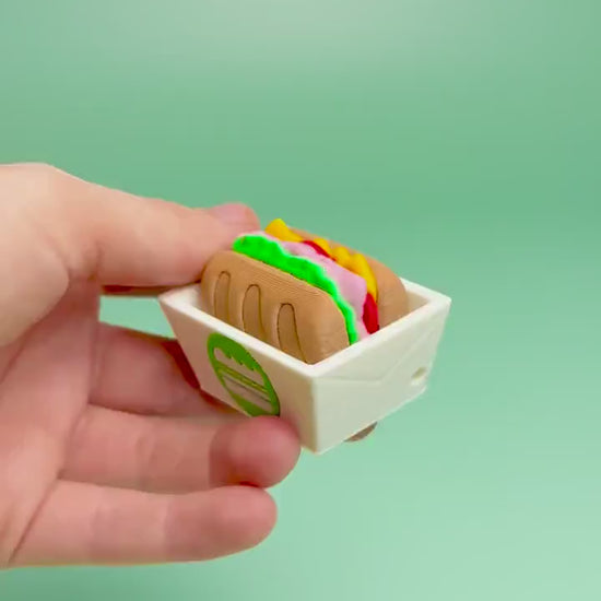 Sub Sandwich Fidget Clicker with Wrist Strap or Keychain