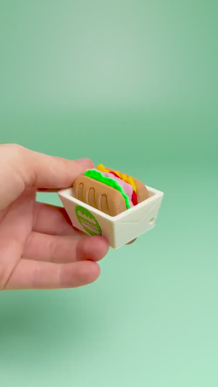 Sub Sandwich Fidget Clicker with Wrist Strap or Keychain