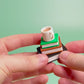 Stack of Books with Mug Fidget Clicker with Wrist Strap or Keychain