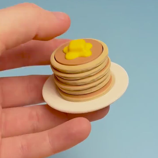 Stack of Pancakes with Butter Fidget Clicker with Wrist Strap or Keychain