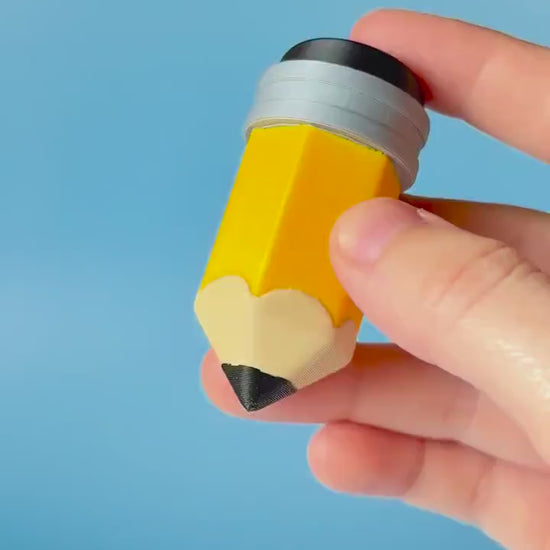 Pencil Back to School Fidget Clicker with Wrist Strap or Keychain