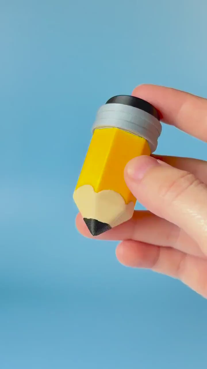 Pencil Back to School Fidget Clicker with Wrist Strap or Keychain