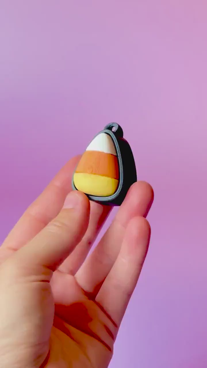 Candy Corn Spooky Halloween Fidget Clicker with Wrist Strap or Keychain