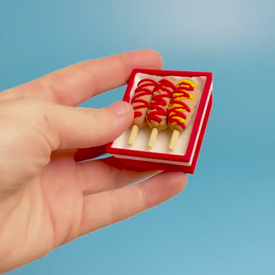 Tray of Corndogs Fidget Clicker with Wrist Strap or Keychain