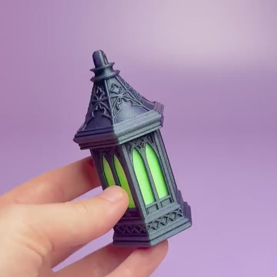 Gothic Style Glow in the Dark Lantern Fidget Clicker with Wrist Strap or Keychain