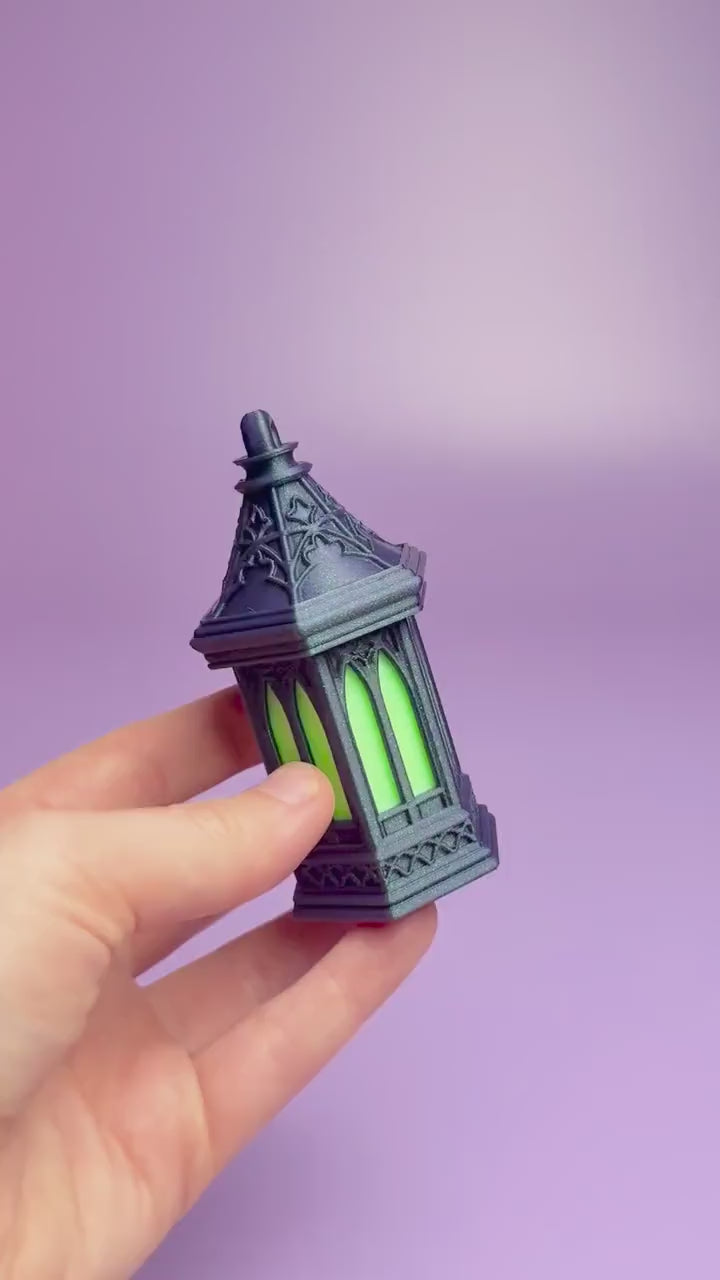 Gothic Style Glow in the Dark Lantern Fidget Clicker with Wrist Strap or Keychain