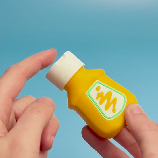 Mustard Bottle Fidget Clicker with Wrist Strap or Keychain