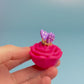 Butterfly on Flower Fidget Clicker with Wrist Strap or Keychain